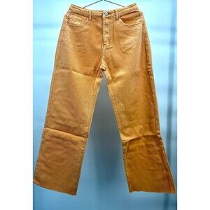 Women's Jeans - Baevely by Lala Orange 5 Pocket Jeans Straight Leg Fit Size Med